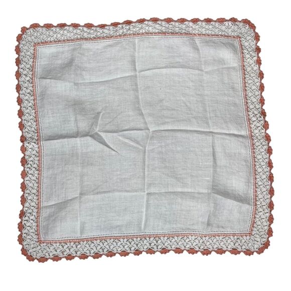 Handmade Other - 1 Vintage Cocktail Napkin‎ Handkerchief Hankie Square 12" x 11.5"